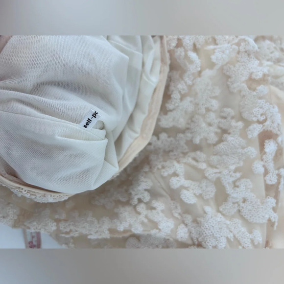 NWT Self-Portrait Sequin Ruffle Mini Dress Ivory White Size 6 - Picture 14 of 16